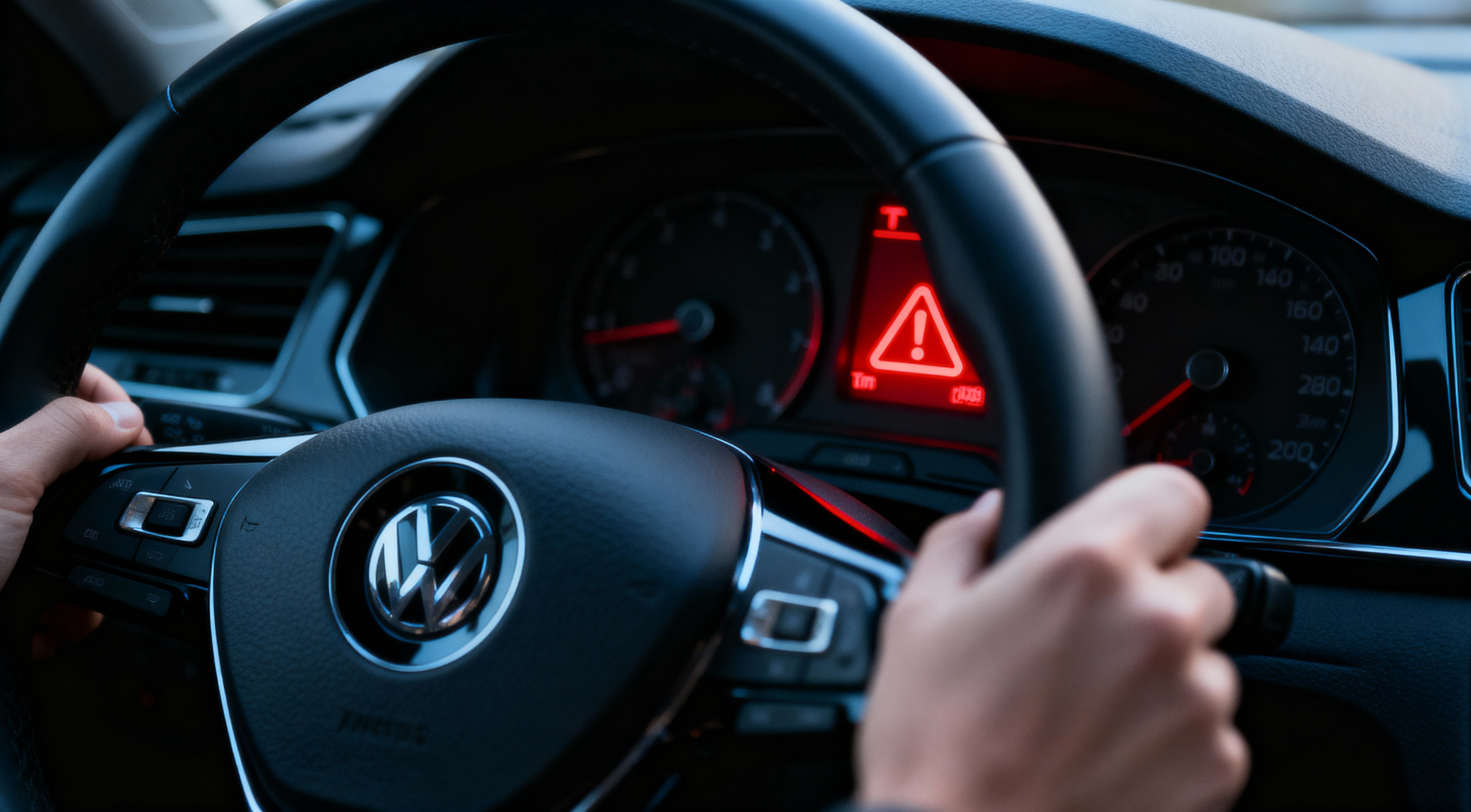 Vehicle dashboard showing temperature warning light requiring immediate attention to avoid consequential damage warranty denial